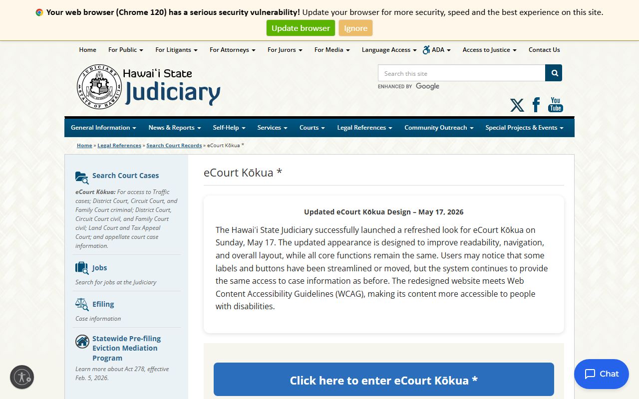 Honolulu County court records after jail arrest eCourt Kokua help page